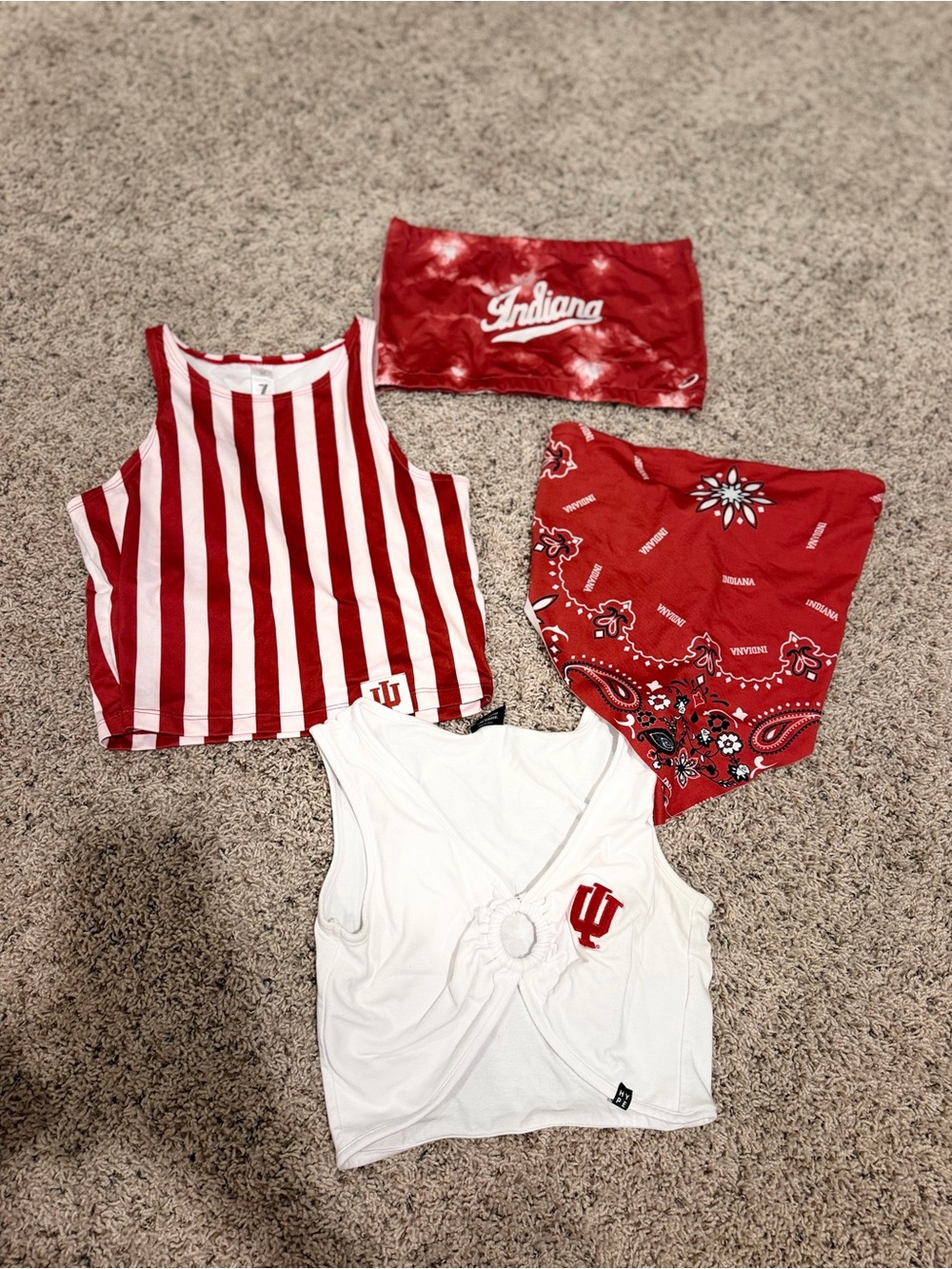 Set of 4 Indiana Hoosiers Crop Tops